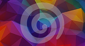 Geometric abstract design featuring an array of colored polygons.