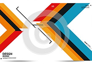 Geometric abstract design featuring bold, angular shapes in red,