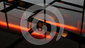 Geometric abstract design featuring glossy black rectangular