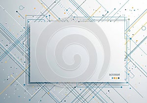 Geometric abstract design featuring intersecting blue and orange