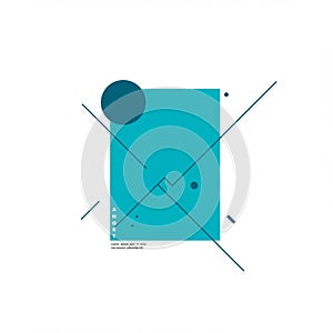 Geometric abstract design featuring a large teal rectangle with intersecting diagonal