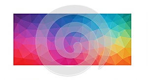 A geometric abstract design featuring a multicolored low-poly pattern. The image