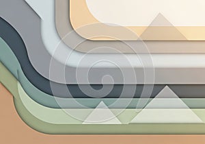 Geometric abstract design featuring overlapping layers of soft