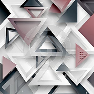 Geometric abstract design featuring a pattern of overlapping triangles. The triangles