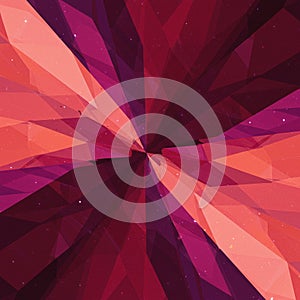 Geometric abstract design featuring a radial pattern of interconnected triangular