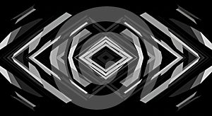 Geometric abstract design featuring symmetrical patterns with overlapping