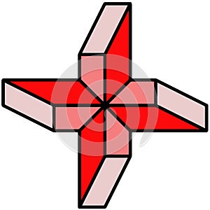 Geometric abstract figure.star made up of rectangles