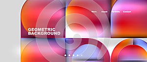 Geometric abstract glassmorphism with circles and squares. Vector Illustration For Wallpaper, Banner, Background, Card