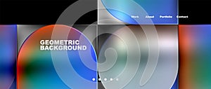 Geometric abstract glassmorphism with circles and squares. Vector Illustration For Wallpaper, Banner, Background, Card