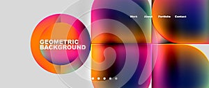 Geometric abstract glassmorphism with circles and squares. Vector Illustration For Wallpaper, Banner, Background, Card