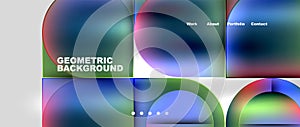 Geometric abstract glassmorphism with circles and squares. Vector Illustration For Wallpaper, Banner, Background, Card