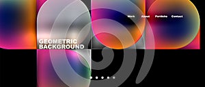 Geometric abstract glassmorphism with circles and squares. Vector Illustration For Wallpaper, Banner, Background, Card