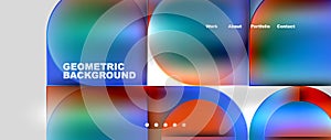 Geometric abstract glassmorphism with circles and squares. Vector Illustration For Wallpaper, Banner, Background, Card