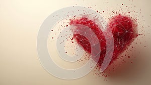 Geometric abstract heart with structured radiating dashed-line symmetry photo