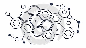 Geometric abstract hexagonal pattern, technology and science vector design, vector design Generative AI