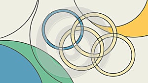 Geometric Abstract Overlapping Rings Pattern, Modern Interconnected Design, vector design Generative AI