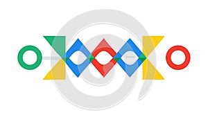 Geometric Abstract Pattern: Colorful Interlocking Shapes, vector design Generative AI