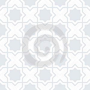 Geometric abstract pattern with crossing thin lines on white background. Stylish fractal texture. Arabic pattern