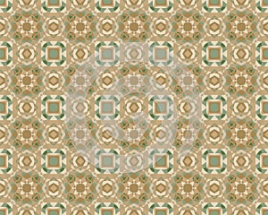 Geometric abstract pattern, dark and grayish shades of green and orange