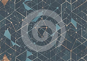 Geometric abstract pattern featuring interconnected lines