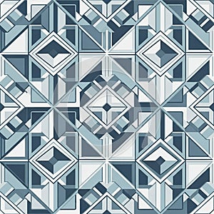 Geometric abstract pattern featuring overlapping diamond and triangular shapes. The