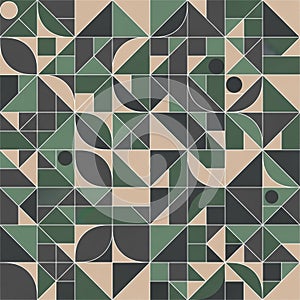 Geometric abstract pattern featuring a series of interlocking shapes