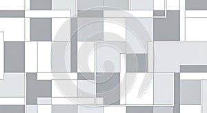 Geometric abstract pattern with grey and white rectangles