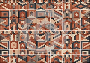 Geometric abstract pattern with a grid of rectangles featuring