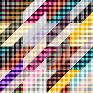Geometric abstract pattern. Intersection patchwork plaid style
