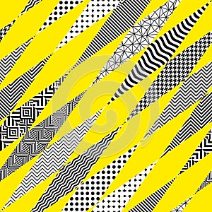 Geometric abstract pattern in patchwork style. Seamless vector