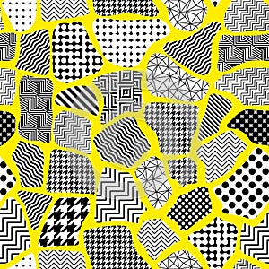 Geometric abstract pattern in patchwork style. Seamless vector