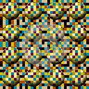 Geometric abstract pattern retro style. Seamless vector pattern.