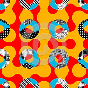 Geometric abstract pattern retro style. Seamless vector pattern.