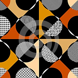 Geometric abstract pattern retro style. Seamless vector pattern.