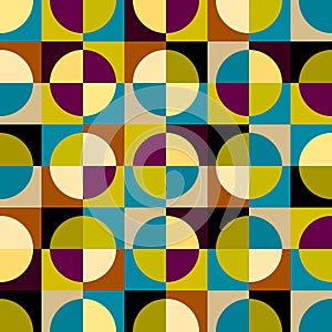 Geometric abstract pattern retro style. Seamless vector pattern.