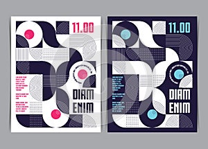 Geometric Abstract poster layout with circular shapes elements. Vector illustration photo