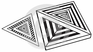 Geometric abstract pyramid forms, complex pattern design, vector design Generative AI