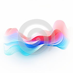 Geometric Abstract Rainbow Wave Design On White Background