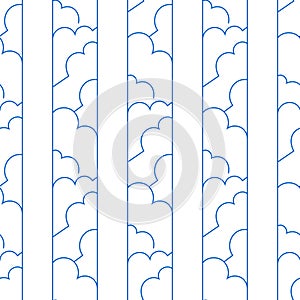 Geometric abstract seamless pattern clouds sky. Linear motif