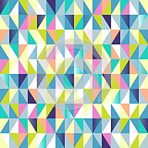 Geometric abstract seamless pattern. Colorful triangles grid