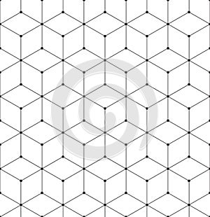 Geometric abstract seamless pattern cube lines background texture