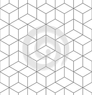 Geometric abstract seamless pattern cube lines background texture photo