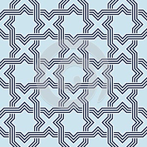 Geometric abstract seamless pattern. Linear motif background. Monochrome decoration design