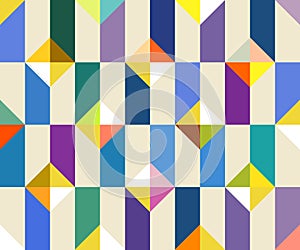 Geometric abstract seamless pattern. Patchwork motif background