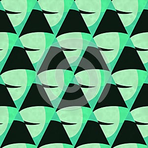 geometric abstract seamless pattern of rhombuses in green with black