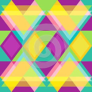 Geometric abstract seamless triangle pattern multicolor vector illustration
