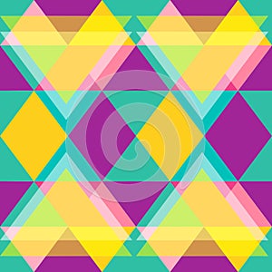 Geometric abstract seamless triangle pattern multicolor vector illustration