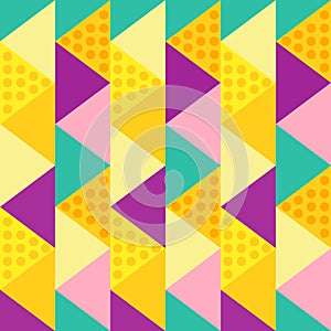 Geometric abstract seamless triangle pattern multicolor vector illustration