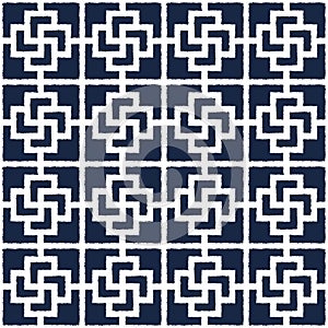 Geometric abstract seamless vector pattern including traditional korean or chinese motive with typical lines and elements