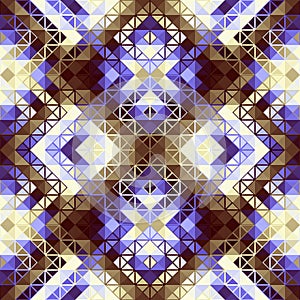Geometric abstract triangles pattern. Aztec style. Seamless vector image.